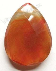 Faceted Pendant - Briolette Light Carnelian Quartz