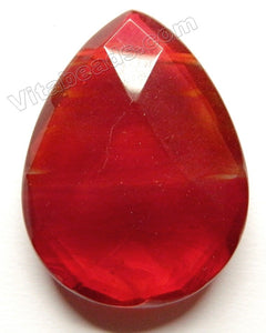Faceted Pendant - Briolette Red Wine Crystal Quartz