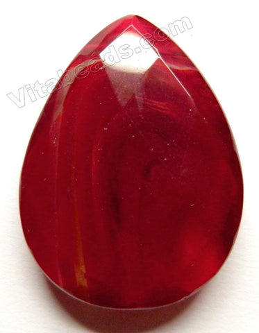 Faceted Pendant - Briolette Deep Carnelian Quartz