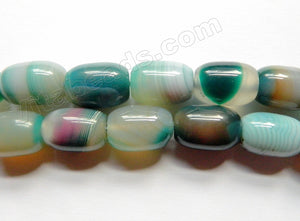 Emerald Purple Rainbow Sardonix Agate  -  Smooth Drum  16"