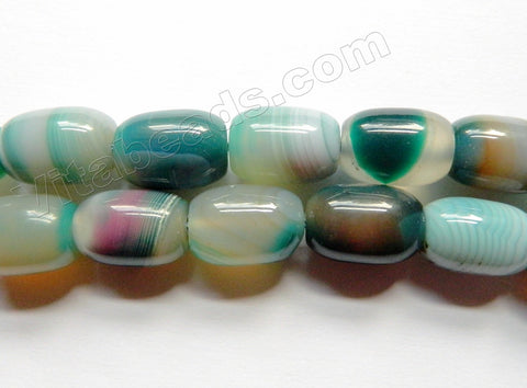 Emerald Purple Rainbow Sardonix Agate  -  Smooth Drum  16"