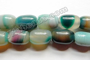 Emerald Purple Rainbow Sardonix Agate  -  Smooth Drum  16"