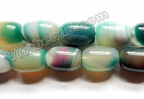 Emerald Purple Rainbow Sardonix Agate  -  Smooth Drum  16"