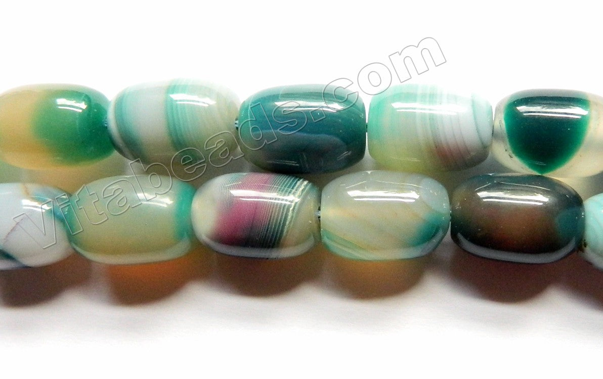 Emerald Purple Rainbow Sardonix Agate  -  Smooth Drum  16"