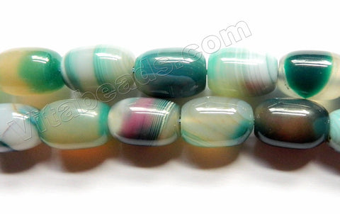 Emerald Purple Rainbow Sardonix Agate  -  Smooth Drum  16"