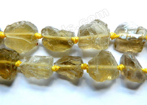 Dark Lemon Crystal AA - Graduated Rough Tumble Strand 16"