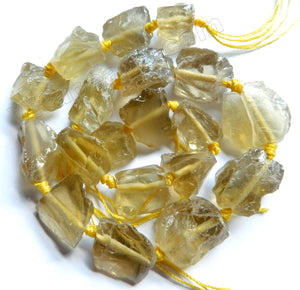 Dark Lemon Crystal AA - Graduated Rough Tumble Strand 16"