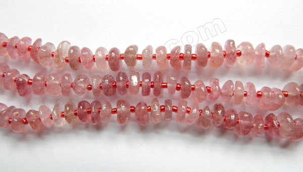 Natural Ruby Quartz A  -  Free Form Tyre Beads  15"