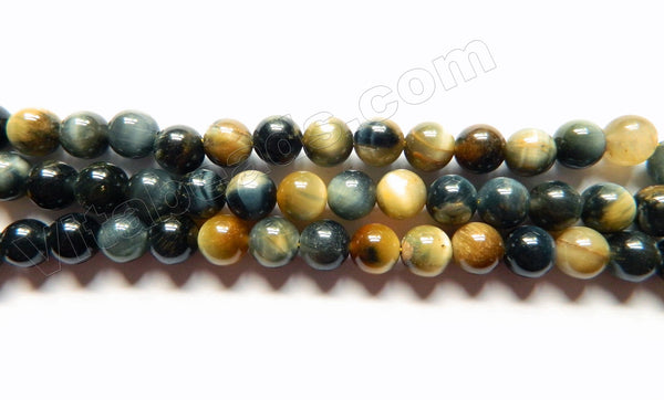 Dream Blue Butter Tiger Eye AAA  - Round Beads 16"