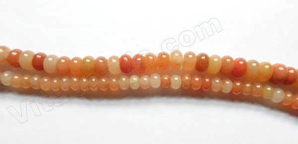 Mixed Red Aventurine  -  Smooth Rondel  15"