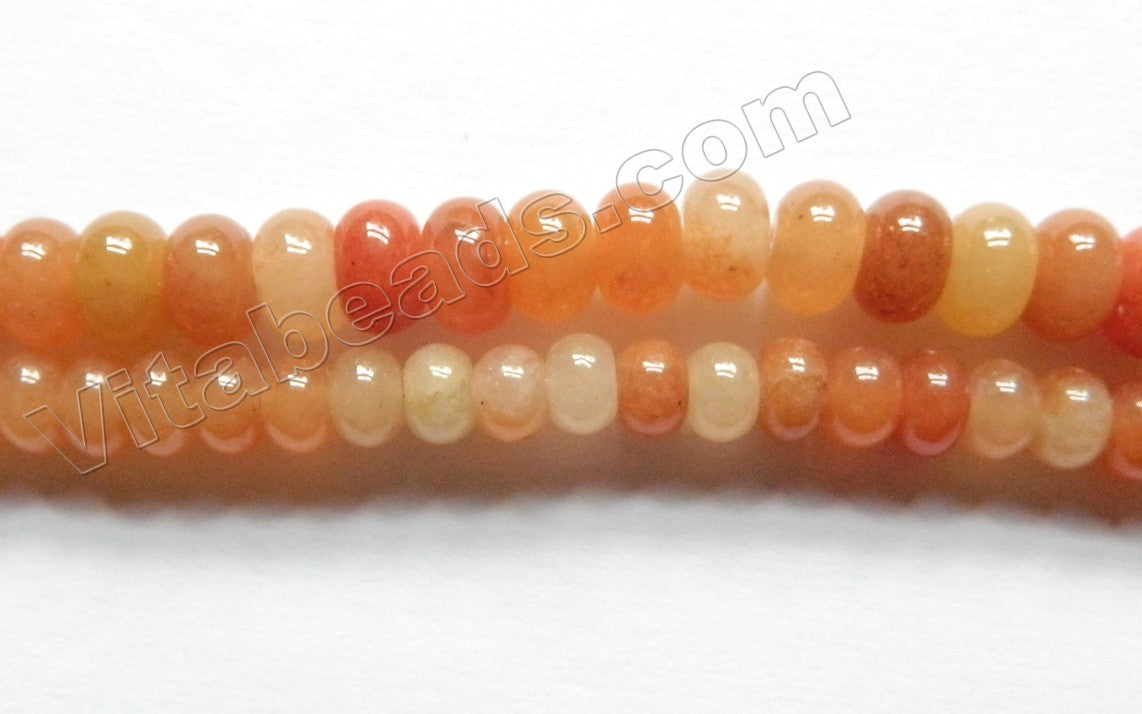 Mixed Red Aventurine  -  Smooth Rondel  15"