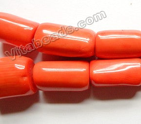 Orange Bamboo Coral A -  Graduated Smooth Long Drum 14"