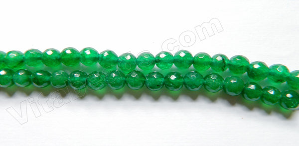 Bright Emerald Green Jade  -  Faceted Round 14.5"