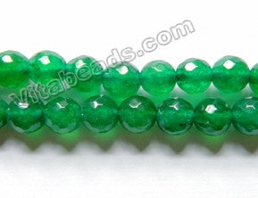 Bright Emerald Green Jade  -  Faceted Round 14.5"