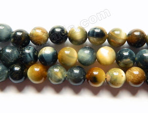 Dream Blue Butter Tiger Eye AAA  - Round Beads 16"