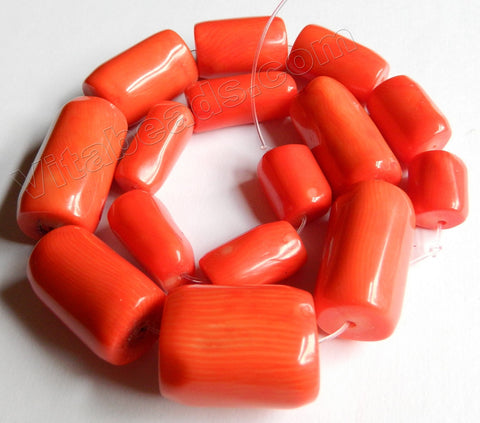 Orange Bamboo Coral A -  Graduated Smooth Long Drum 14"