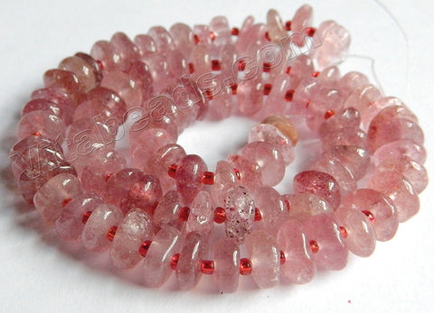 Natural Ruby Quartz A  -  Free Form Tyre Beads  15"