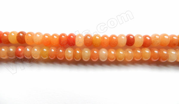 Mixed Red Aventurine  -  Smooth Rondel  15"