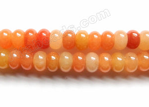 Mixed Red Aventurine  -  Smooth Rondel  15"