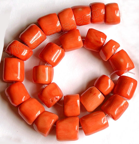 Bright Orange Bamboo Coral  -  Graduated Smooth Drum  12"