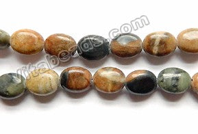 Dark Picasso Jasper  -  Puff Ovals  16"