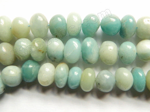 Multi Color Amazonite  -  Center Drilled Tumble  16"