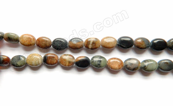 Dark Picasso Jasper  -  Puff Ovals  16"