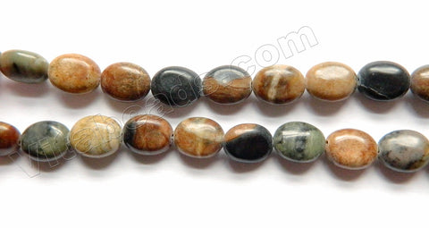 Dark Picasso Jasper  -  Puff Ovals  16"