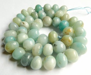 Multi Color Amazonite  -  Center Drilled Tumble  16"
