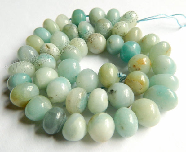 Multi Color Amazonite  -  Center Drilled Tumble  16"