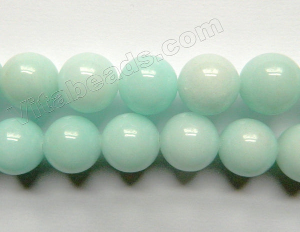 Light Blue Amazonite Jade  -  Big Smooth Round  16"