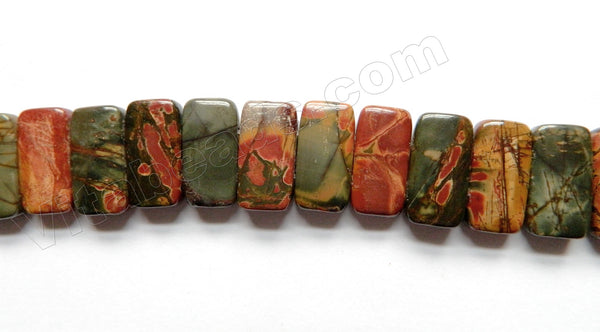Fire Impression Jasper  -  Double Drilled Rectangles  8"