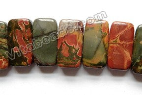 Fire Impression Jasper  -  Double Drilled Rectangles  8"
