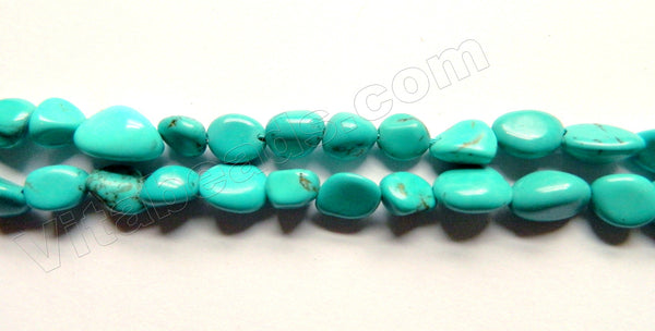 Deep Blue Chinese Turquoise - Free Form Small Nuggets  16"