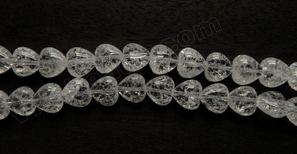 Explosion Crystal Natural AA  -  Puff Heart Beads  16"