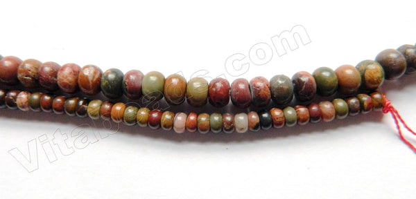 Fire Impression Jasper  -  Smooth Rondels  15"