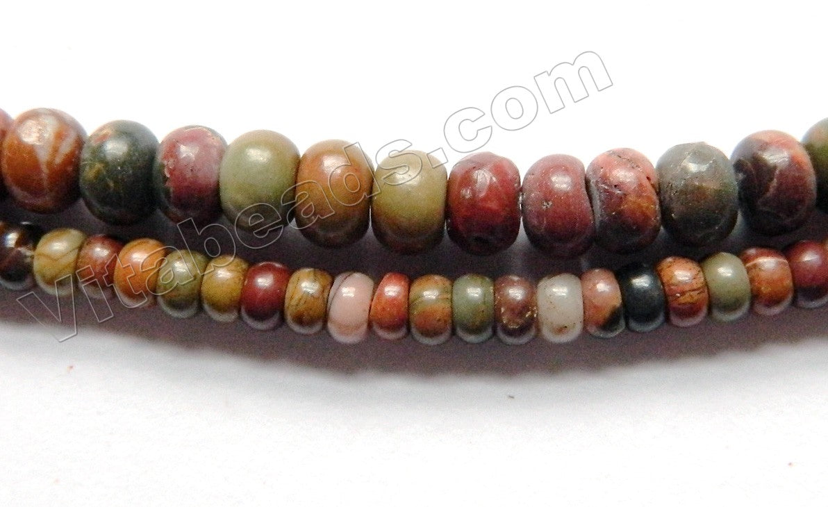 Fire Impression Jasper  -  Smooth Rondels  15"