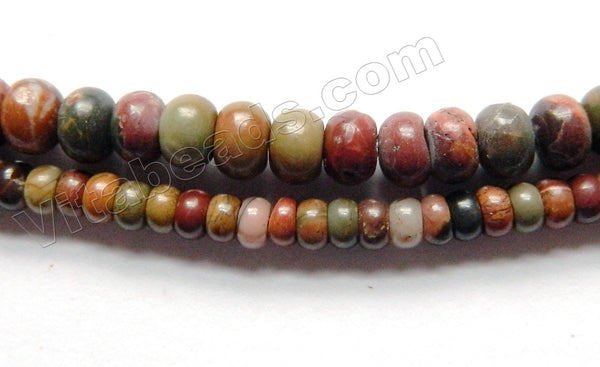 Fire Impression Jasper  -  Smooth Rondels  15"