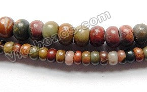 Fire Impression Jasper  -  Smooth Rondels  15"