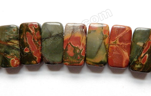 Fire Impression Jasper  -  Double Drilled Rectangles  8"