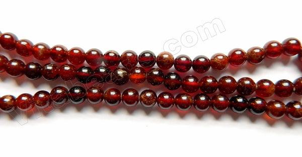 Natural Orange Garnet A  -  Smooth Round  15"