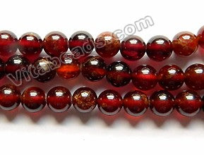 Natural Orange Garnet A  -  Smooth Round  15"