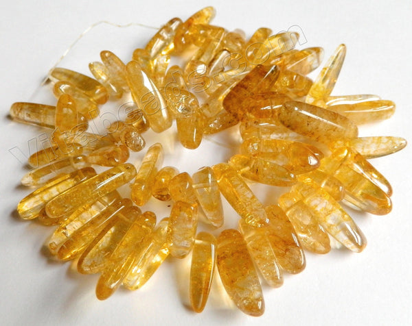 Citrine Yellow Explosion Crystal Natural A - Smooth Long Chip Sticks  16"