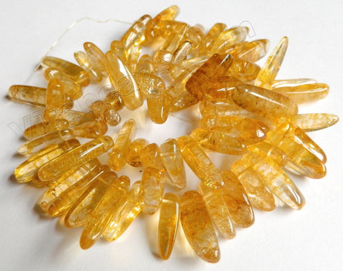 Citrine Yellow Explosion Crystal Natural A - Smooth Long Chip Sticks  16"