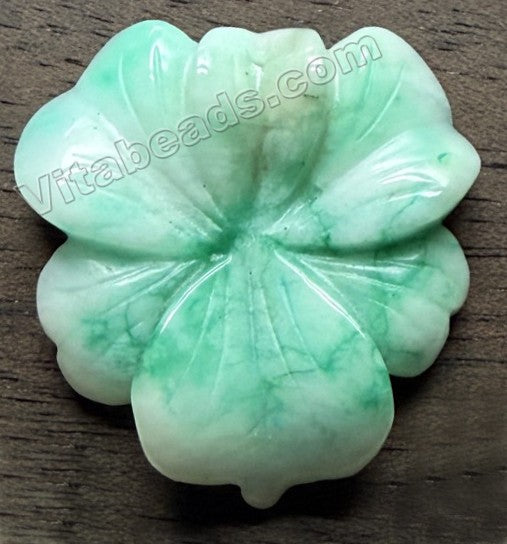 Candy Jade Pendant - Triangle Flower - Light Green