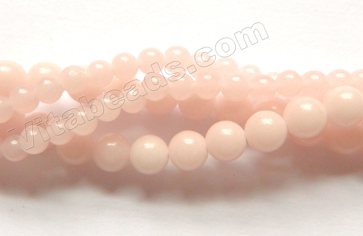 Light Pink Opal Quartz  -  Smooth Round Beads  14"  