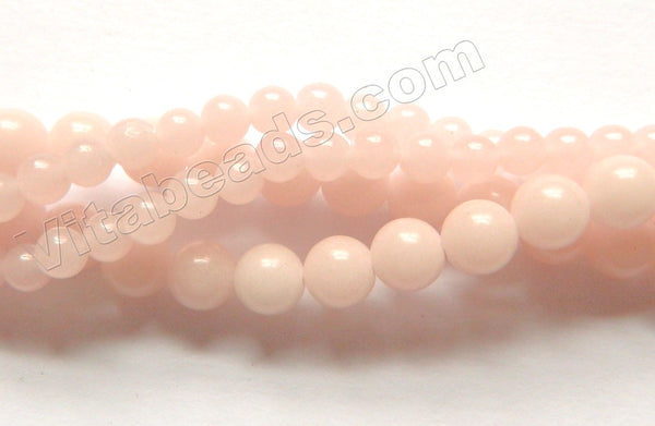 Light Pink Opal Quartz  -  Smooth Round Beads  14"  