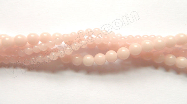 Light Pink Opal Quartz  -  Smooth Round Beads  14"  