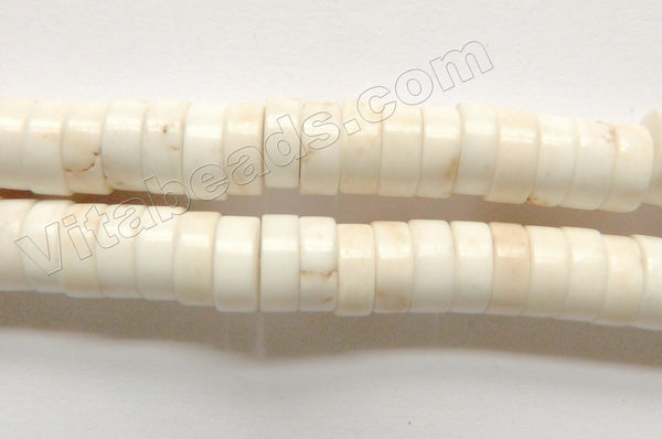 Ivory White Magnesite Crack Turquoise  -  Heishi 16"