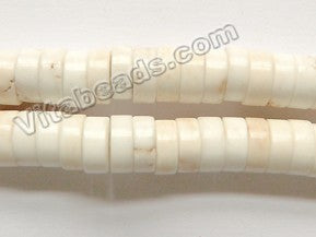 Ivory White Magnesite Crack Turquoise  -  Heishi 16"